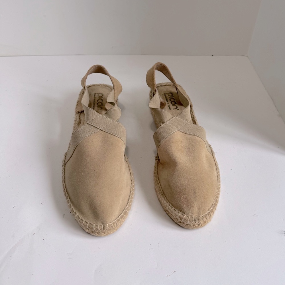 Picon Beige Suede Espadrilles Sandals Size 7.5